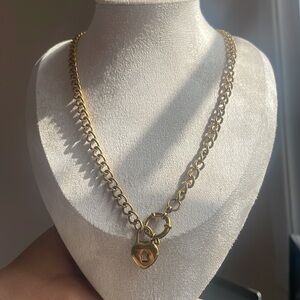 Gold Heart Pendant Chain Necklace